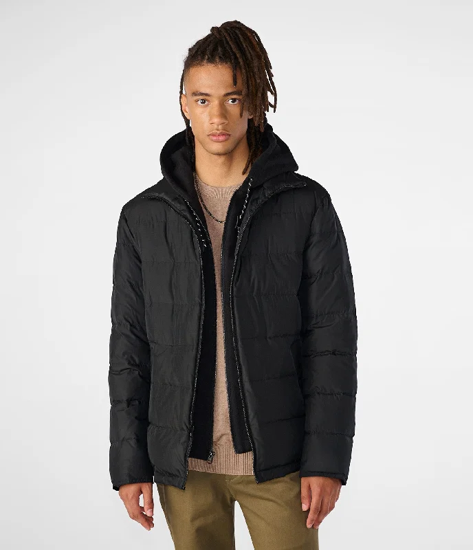 Long - length men down jackets to provide extra coverage and warmthPackable Men Down Jacket with a Stuff Sack IncludedHooded Puffer Jacket With Bib Long - length men down jackets to provide extra coverage and warmthPackable Men Down Jacket with a Stuff Sack IncludedHooded Puffer Jacket With Bib