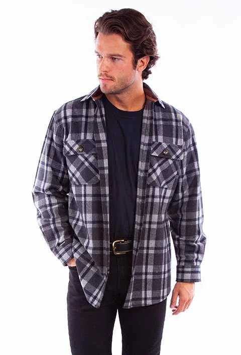Men down jackets with a breathable membrane to prevent sweatingMen Down Jacket with a High - Collar for Neck ProtectionMen's Scully Button Down Shirt Jacket #5353 Men down jackets with a breathable membrane to prevent sweatingMen Down Jacket with a High - Collar for Neck ProtectionMen's Scully Button Down Shirt Jacket #5353
