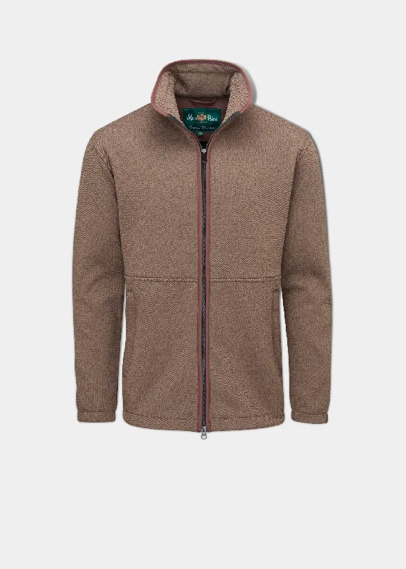 Men fleece - trimmed flannel shirts for a rustic charmMen Fleece with a Brushed - Back Finish for Extra SoftnessAylsham Men's Fleece Jacket In Brown Herringbone - Regular Fit Men fleece - trimmed flannel shirts for a rustic charmMen Fleece with a Brushed - Back Finish for Extra SoftnessAylsham Men's Fleece Jacket In Brown Herringbone - Regular Fit