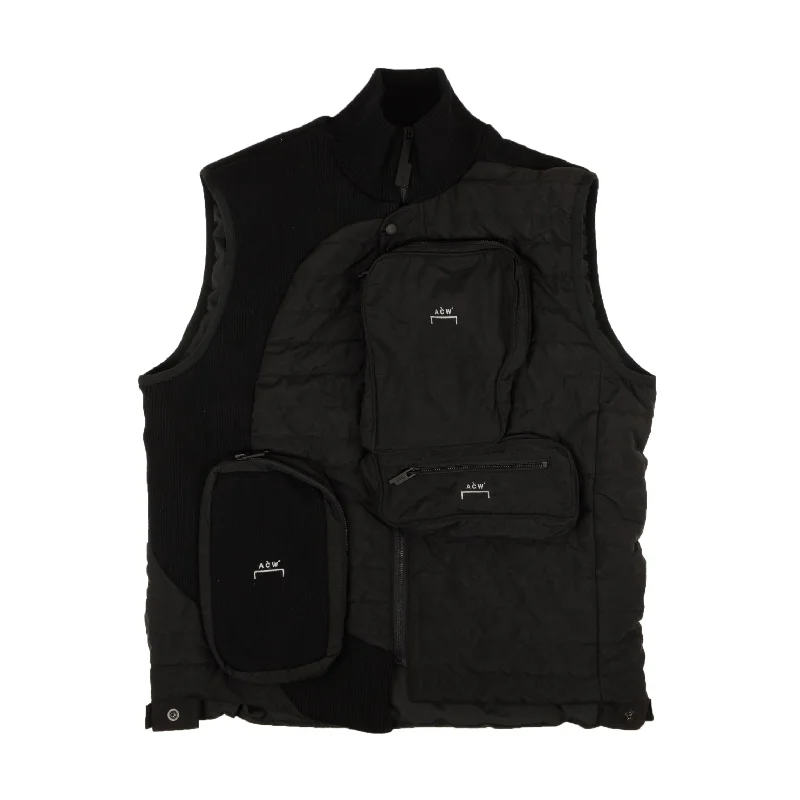 Leather men vest with studded details for a biker lookWaist - Cinching Men Waistcoat for a Defined and Stylish SilhouetteA-COLD-WALL* Black Puffer Outerwear Vest Leather men vest with studded details for a biker lookWaist - Cinching Men Waistcoat for a Defined and Stylish SilhouetteA-COLD-WALL* Black Puffer Outerwear Vest