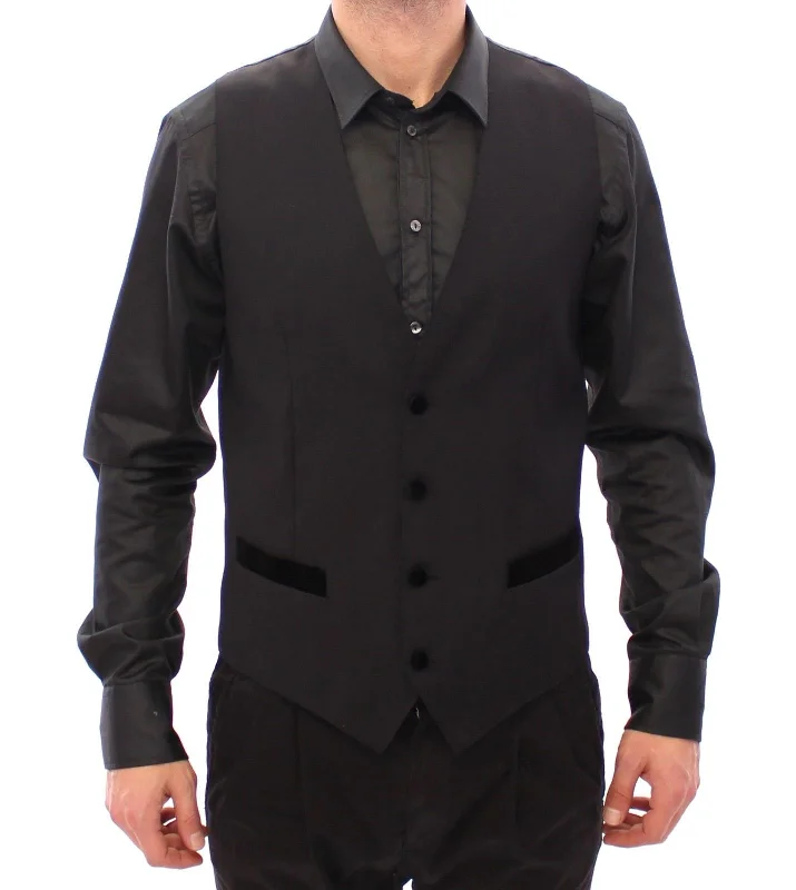 Zip - front men vest with multiple inner pockets for storageEmbroidered Men Waistcoat with Intricate and Decorative DesignsDolce & Gabbana Black Wool Formal Dress Vest Gilet Men's Weste Zip - front men vest with multiple inner pockets for storageEmbroidered Men Waistcoat with Intricate and Decorative DesignsDolce & Gabbana Black Wool Formal Dress Vest Gilet Men's Weste