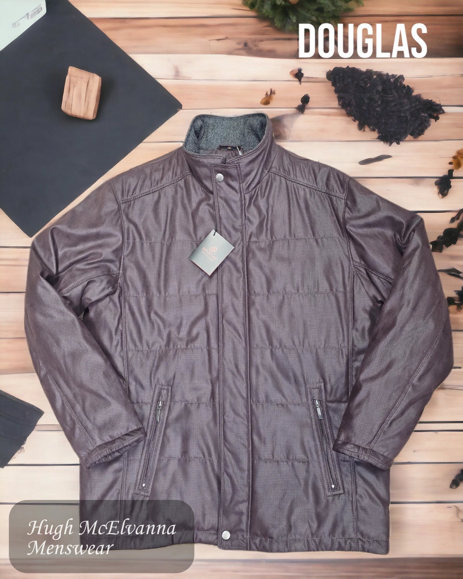 Men coats with a stand - up collar for a sleek and modern lookReflective - Accent Men Down Jacket for Visibility in Low - LightBurgundy Douglas Water Repellent Coat Style: 80152-68 Men coats with a stand - up collar for a sleek and modern lookReflective - Accent Men Down Jacket for Visibility in Low - LightBurgundy Douglas Water Repellent Coat Style: 80152-68