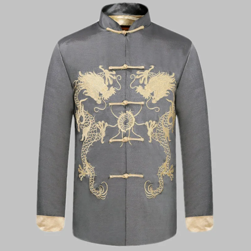 Men jackets with a zip - off sleeves to convert to a vestUtility Men Jacket with Adjustable Straps and BucklesChameleon Fabric Dargons Embroidery Chinese Jacket Men jackets with a zip - off sleeves to convert to a vestUtility Men Jacket with Adjustable Straps and BucklesChameleon Fabric Dargons Embroidery Chinese Jacket