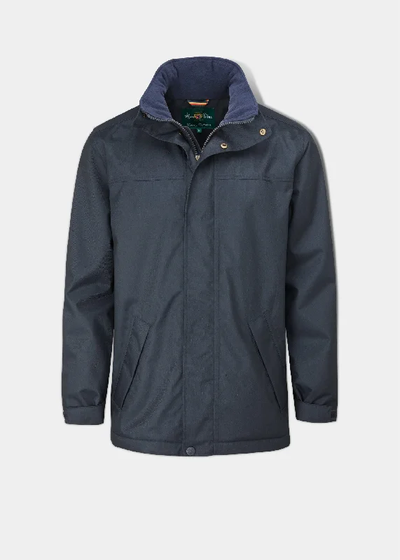 Men coats with a water - resistant finish for light rain and splashesMen Down Jacket with a High - Collar for Neck ProtectionFernley Men's Waterproof Weekend Coat In Navy Men coats with a water - resistant finish for light rain and splashesMen Down Jacket with a High - Collar for Neck ProtectionFernley Men's Waterproof Weekend Coat In Navy