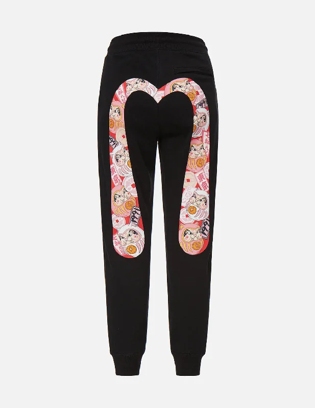 Fortune Cat Daruma Daicock Print Sweatpants