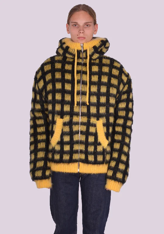 Men coats with a wind - resistant outer layer for blustery weatherHigh - Loft Down Men Down Jacket for Maximum InsulationMARNI CDMG0116Q0 BRUSHED CHECK KNIT CARDIGAN YELLOW/BLACK Men coats with a wind - resistant outer layer for blustery weatherHigh - Loft Down Men Down Jacket for Maximum InsulationMARNI CDMG0116Q0 BRUSHED CHECK KNIT CARDIGAN YELLOW/BLACK