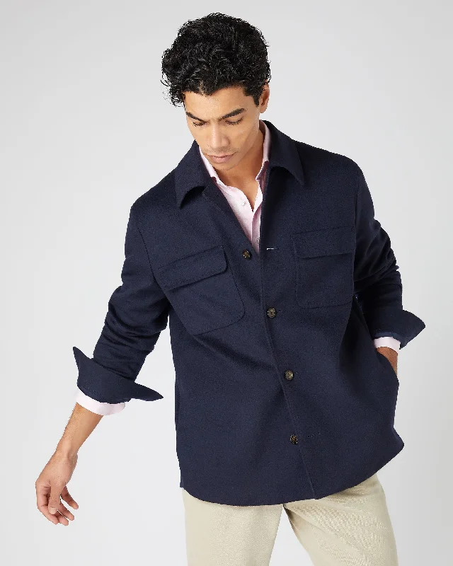Slim - fit men coats in navy blue for a classic and sophisticated appearanceLong - Length Men Down Jacket for Extended Coverage and WarmthMen's Scala Cashmere Overshirt Navy Blue Slim - fit men coats in navy blue for a classic and sophisticated appearanceLong - Length Men Down Jacket for Extended Coverage and WarmthMen's Scala Cashmere Overshirt Navy Blue