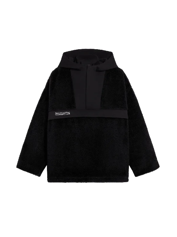 Men fleece - lined denim jackets for a rugged styleMen Fleece with a Drawstring Hood for Adjustable CoverageMens Recycled Wool Fleece Half Zip Jacket—black Men fleece - lined denim jackets for a rugged styleMen Fleece with a Drawstring Hood for Adjustable CoverageMens Recycled Wool Fleece Half Zip Jacket—black