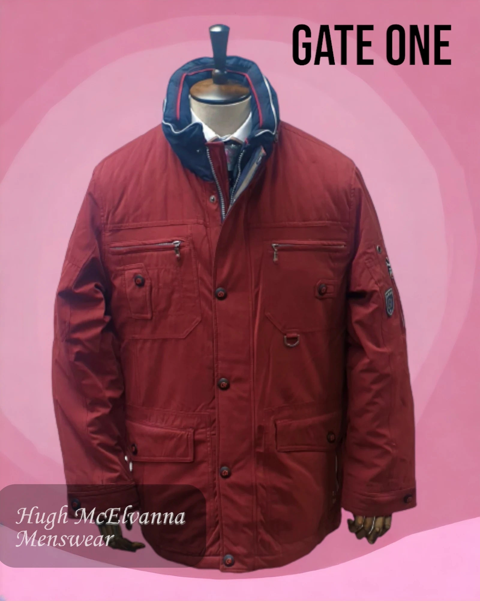 Lightweight men coats made of breathable fabric for spring and autumnAdjustable Cuffs and Hem Men Down Jacket for a Custom FitGate One Wine Coat - 552/69 Lightweight men coats made of breathable fabric for spring and autumnAdjustable Cuffs and Hem Men Down Jacket for a Custom FitGate One Wine Coat - 552/69