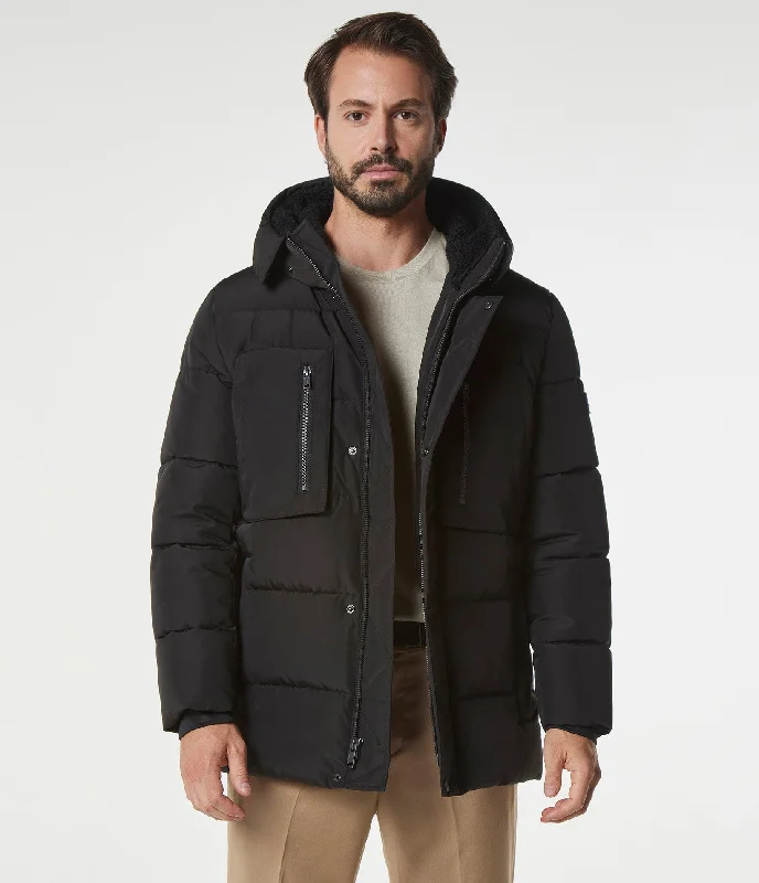 Lightweight men down jackets made for easy layering during travelAdjustable Cuffs and Hem Men Down Jacket for a Custom FitYarmouth Quilted Puffer Jacket