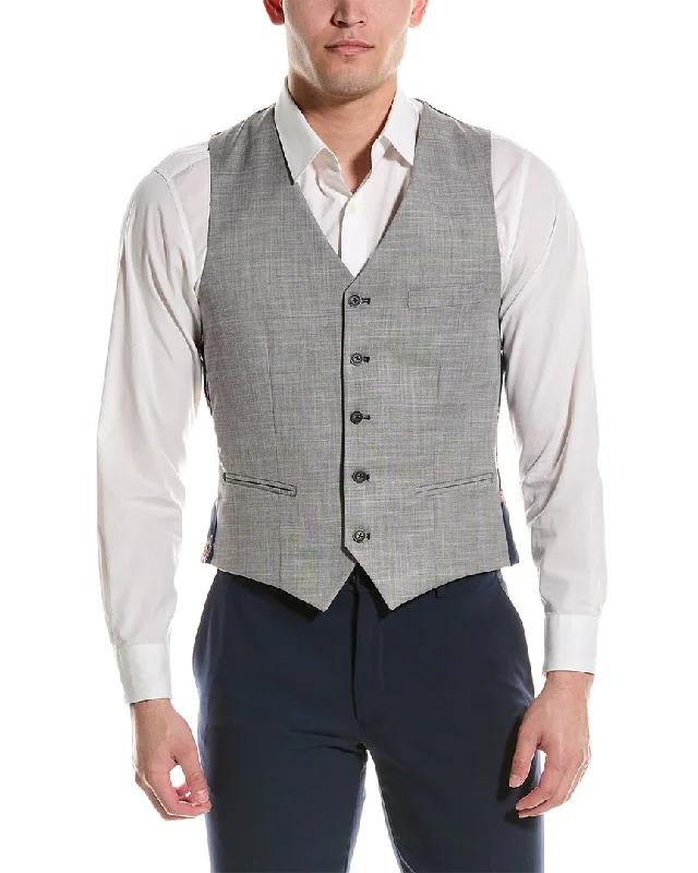 Stretch - fabric men vest for unrestricted movement during activitiesWaistcoat with a Matching Tie Set for a Complete EnsemblePaisley & Gray Eaton Slim Fit Vest