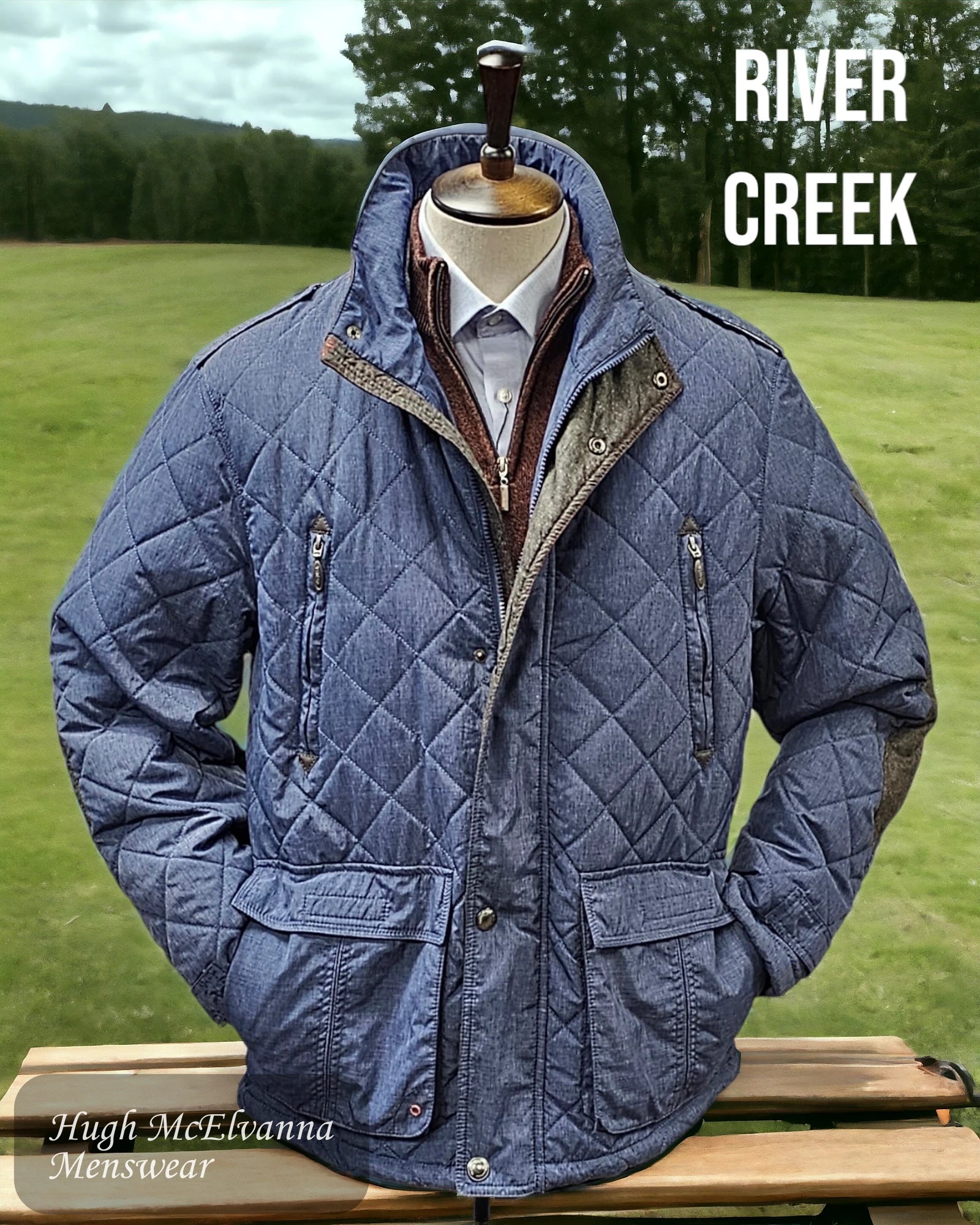 Slim - fit men coats in navy blue for a classic and sophisticated appearanceLong - Length Men Down Jacket for Extended Coverage and WarmthQuilted Coat By River Creek Style: 60617 Slim - fit men coats in navy blue for a classic and sophisticated appearanceLong - Length Men Down Jacket for Extended Coverage and WarmthQuilted Coat By River Creek Style: 60617
