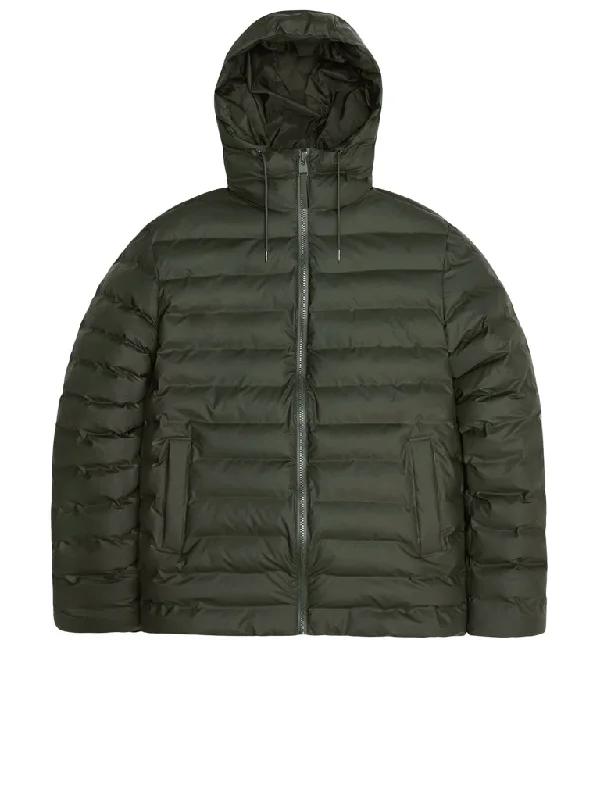 Men down jackets with a quick - drying fabric for active winter sportsColor - Blocked Men Down Jacket for a Bold and Fashionable StatementRains Lohja Puffer Jacket in Green Men down jackets with a quick - drying fabric for active winter sportsColor - Blocked Men Down Jacket for a Bold and Fashionable StatementRains Lohja Puffer Jacket in Green