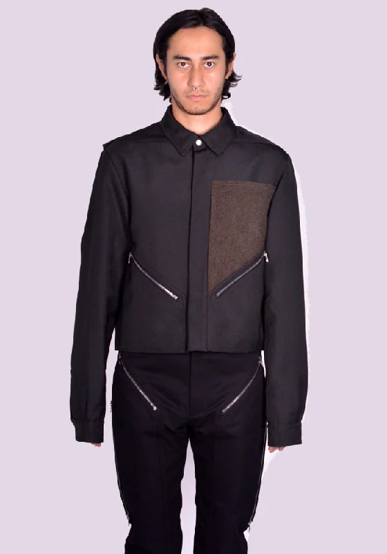 Bomber men jackets with ribbed cuffs for a classic 80s styleLeather - and - Nylon Men Jacket for a Blend of Durability and StyleRICK OWENS MEN RR02D6743 090409 TOUR ALICE JACKET BLACK/BROWN (New Season FW24) Bomber men jackets with ribbed cuffs for a classic 80s styleLeather - and - Nylon Men Jacket for a Blend of Durability and StyleRICK OWENS MEN RR02D6743 090409 TOUR ALICE JACKET BLACK/BROWN (New Season FW24)