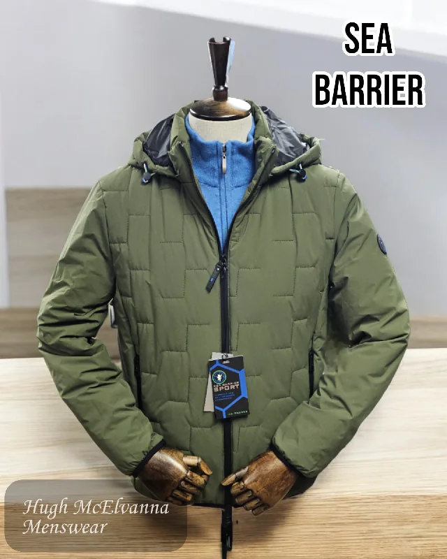 Men jackets with a hidden interior pocket for secure storageHooded Men Jacket with a Removable Hood for VersatilitySea Barrier LEONE Green Hooded Jacket Men jackets with a hidden interior pocket for secure storageHooded Men Jacket with a Removable Hood for VersatilitySea Barrier LEONE Green Hooded Jacket