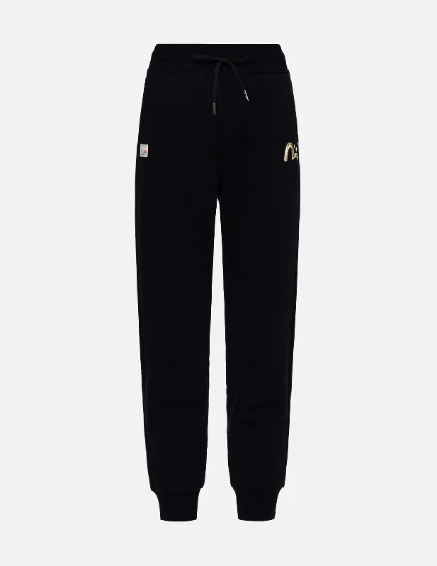 Seagull and Kamon Embroidery Sweatpants