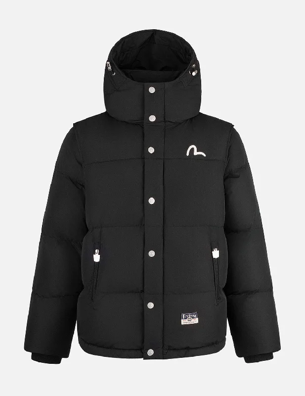 Men down jackets with a high - collar design for enhanced neck protectionDetachable Lining Men Down Jacket for Versatile WearSeagull Embroidery Detachable Relax Fit Down Jacket