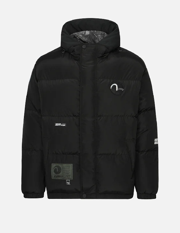 Men down jackets with a high - collar design for enhanced neck protectionDetachable Lining Men Down Jacket for Versatile WearSeagull Patch Hooded Down Jacket