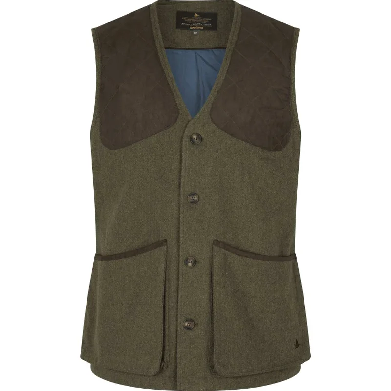 Linen men vest in earthy tones for a summer beach vibePocket - Detailed Men Waistcoat with Multiple Pockets for StorageSeeland Hillside Waistcoat - Moss Green