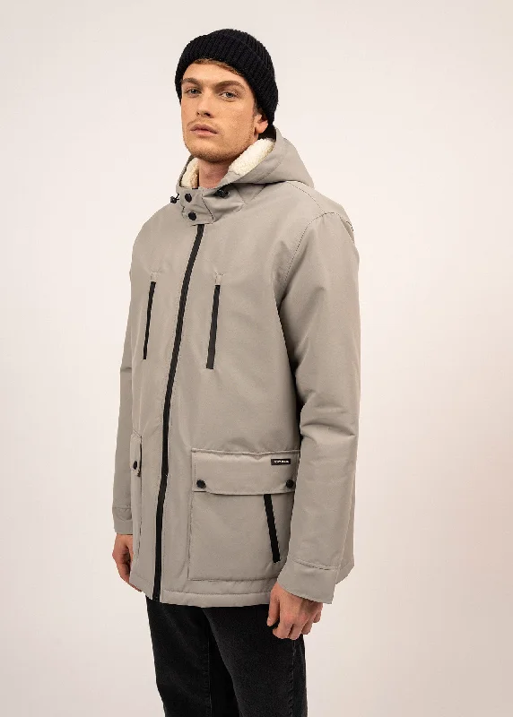 Plus - size men down jackets with a roomy fit for added comfortLong - Length Men Down Jacket for Extended Coverage and WarmthSt Gaetan waterproof parka - sherpa lining, down padding (GRIS) Plus - size men down jackets with a roomy fit for added comfortLong - Length Men Down Jacket for Extended Coverage and WarmthSt Gaetan waterproof parka - sherpa lining, down padding (GRIS)