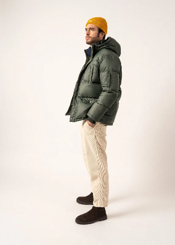 Men down jackets with a fur - trimmed hood for a touch of luxuryDown - and - Feather - Filled Men Down Jacket for a Balance of Warmth and SoftnessSt Octave Hooded Down Jacket - in down and feathers (VEGETAL/NAVY) Men down jackets with a fur - trimmed hood for a touch of luxuryDown - and - Feather - Filled Men Down Jacket for a Balance of Warmth and SoftnessSt Octave Hooded Down Jacket - in down and feathers (VEGETAL/NAVY)