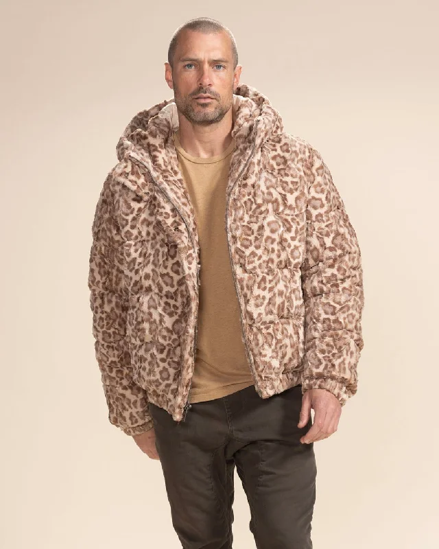 Men down jackets with a detachable inner liner for customizable warmthStretch - Panels Men Down Jacket for Enhanced MobilityClassic Men's Puffer Jacket With Hood | Tan Leopard Men down jackets with a detachable inner liner for customizable warmthStretch - Panels Men Down Jacket for Enhanced MobilityClassic Men's Puffer Jacket With Hood | Tan Leopard