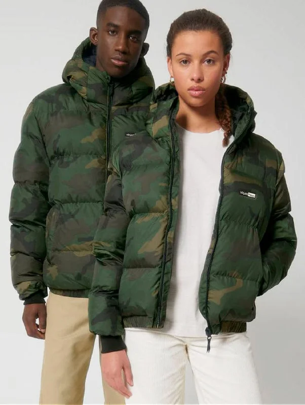 Men down jackets with a breathable membrane to prevent sweatingMen Down Jacket with a High - Collar for Neck ProtectionVegan Unisex AOP Oversized Puffer Jacket | Camo Men down jackets with a breathable membrane to prevent sweatingMen Down Jacket with a High - Collar for Neck ProtectionVegan Unisex AOP Oversized Puffer Jacket | Camo