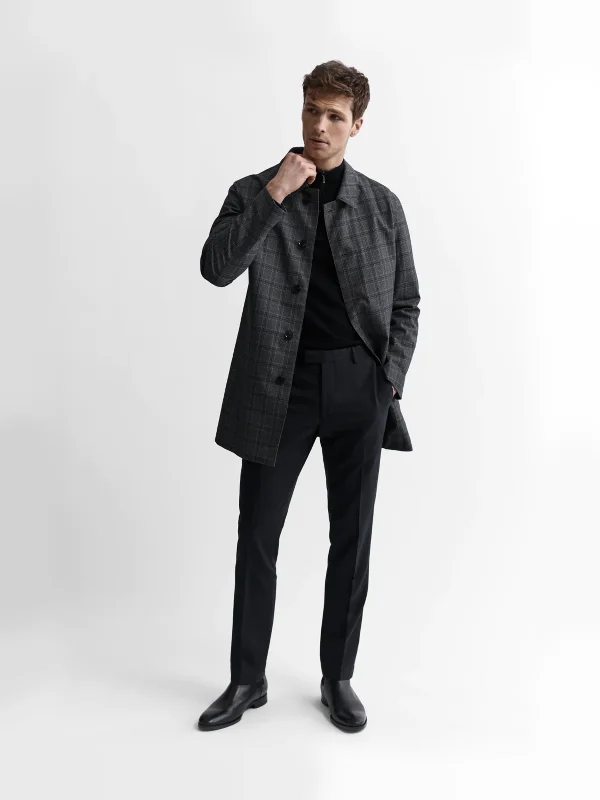 Men coats with a quick - drying feature for active lifestylesColor - Blocked Men Down Jacket for a Bold and Fashionable StatementWellesley Mac in Grey Check Men coats with a quick - drying feature for active lifestylesColor - Blocked Men Down Jacket for a Bold and Fashionable StatementWellesley Mac in Grey Check