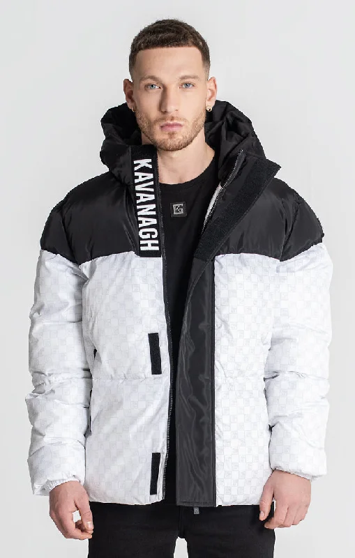 Men down jackets with a trendy color - block design for a fashion - forward lookReflective - Accent Men Down Jacket for Visibility in Low - LightWhite Clone Puffer Jacket Men down jackets with a trendy color - block design for a fashion - forward lookReflective - Accent Men Down Jacket for Visibility in Low - LightWhite Clone Puffer Jacket