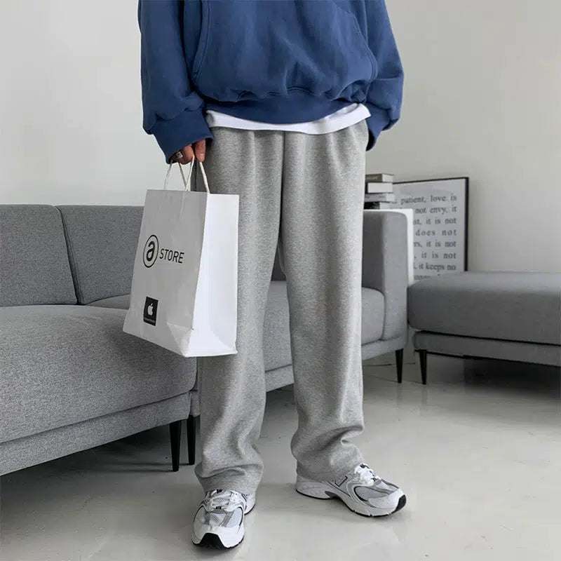 Wide Leg Light Gray Sweatpants