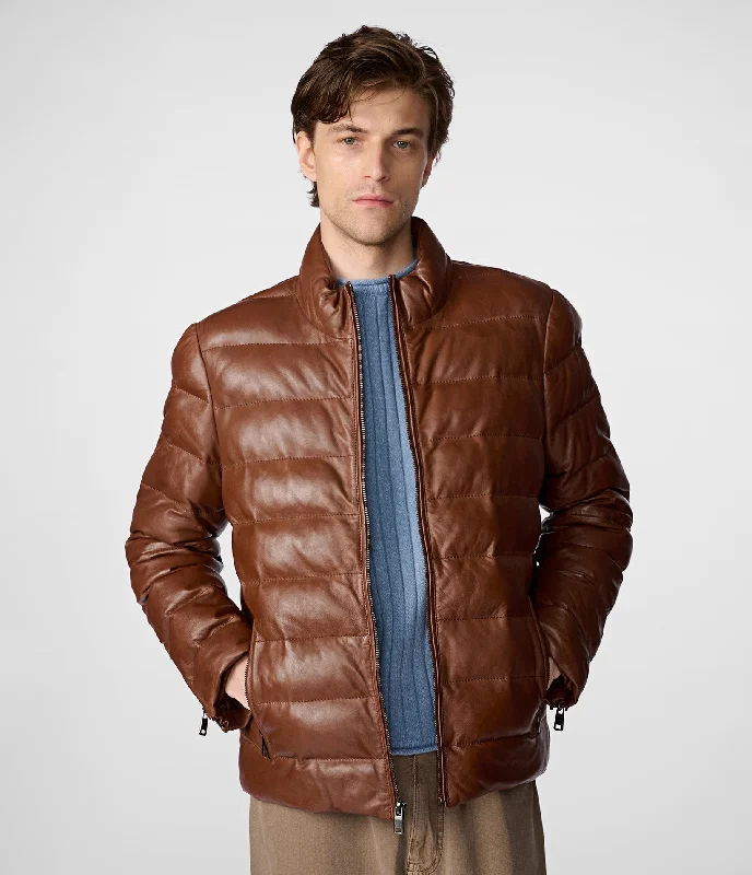 Men down jackets with a trendy color - block design for a fashion - forward lookReflective - Accent Men Down Jacket for Visibility in Low - LightGlenn Distressed Leather Puffer Jacket Men down jackets with a trendy color - block design for a fashion - forward lookReflective - Accent Men Down Jacket for Visibility in Low - LightGlenn Distressed Leather Puffer Jacket