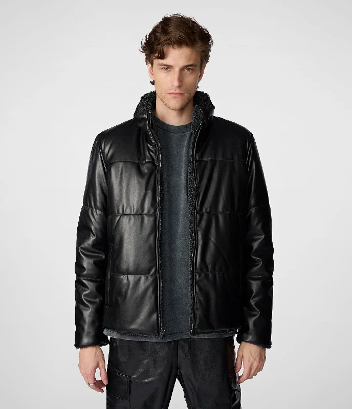 Men down jackets with a reflective strip for increased visibility in low - lightHooded and Thumb - Hole Cuffs Men Down Jacket for Added ComfortFaux Leather Sherpa Puffer Men down jackets with a reflective strip for increased visibility in low - lightHooded and Thumb - Hole Cuffs Men Down Jacket for Added ComfortFaux Leather Sherpa Puffer