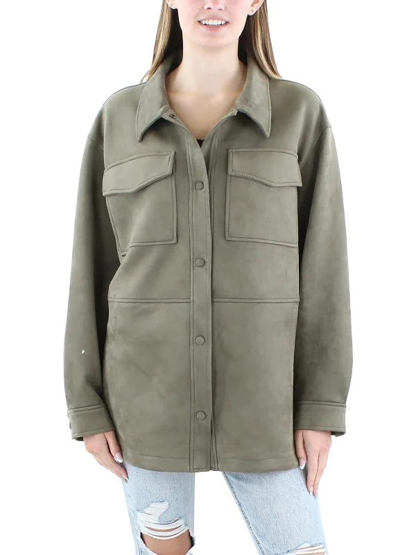 129 Womens Faux Suede Soft Shell Jacket