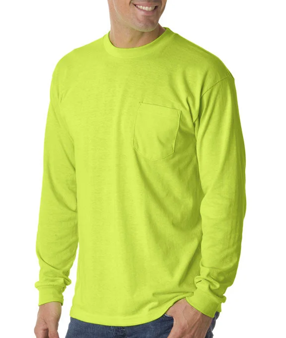 Men's long sleeve flannel plaid shirts with a classic rustic lookTwo - Button Men Polo with a Traditional and Stylish Design1730 - Bayside Adult Long-Sleeve Pocket T-Shirt | Lime Green Men's long sleeve flannel plaid shirts with a classic rustic lookTwo - Button Men Polo with a Traditional and Stylish Design1730 - Bayside Adult Long-Sleeve Pocket T-Shirt | Lime Green