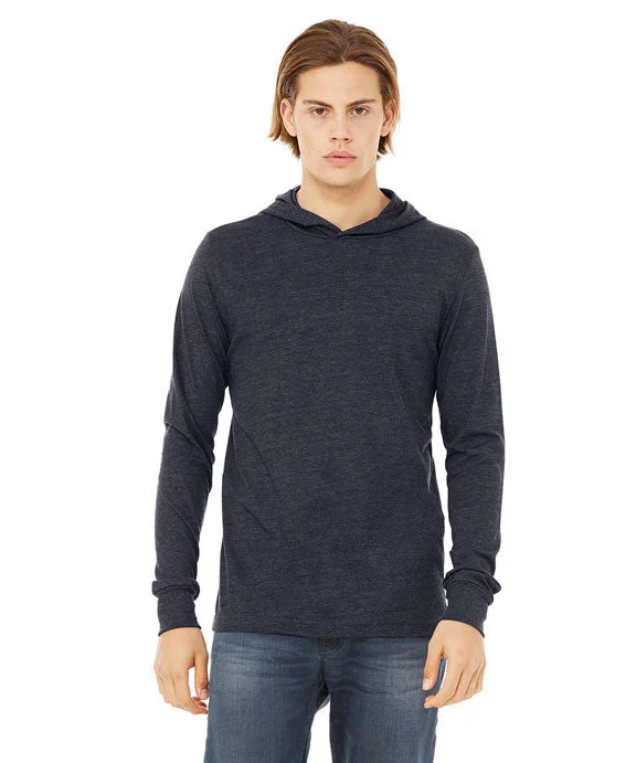 Men's oversized long sleeve graphic tees for a trendy streetwear lookMen Polo with a Performance - Fabric for All - Day Comfort3512 - Bella + Canvas Unisex Jersey Long-Sleeve Hooded T-Shirt | Heather Navy Men's oversized long sleeve graphic tees for a trendy streetwear lookMen Polo with a Performance - Fabric for All - Day Comfort3512 - Bella + Canvas Unisex Jersey Long-Sleeve Hooded T-Shirt | Heather Navy