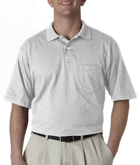 Men's plus size golf polo shirts in moisture wicking fabricEmbroidered Men Polo with a Brand Logo or Design436 - Jerzees Adult SpotShield™ Jersey Pocket Polo Shirt | Ash Men's plus size golf polo shirts in moisture wicking fabricEmbroidered Men Polo with a Brand Logo or Design436 - Jerzees Adult SpotShield™ Jersey Pocket Polo Shirt | Ash