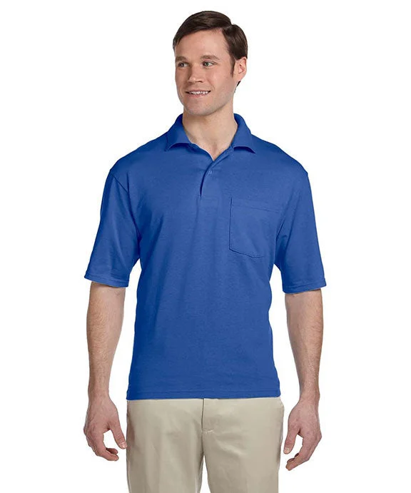 Men's ribbed cuffs and hem polo shirts for a textured lookMen Polo with a Recycled - Material Option for an Eco - Friendly Choice436 - Jerzees Adult SpotShield™ Jersey Pocket Polo Shirt | Royal Men's ribbed cuffs and hem polo shirts for a textured lookMen Polo with a Recycled - Material Option for an Eco - Friendly Choice436 - Jerzees Adult SpotShield™ Jersey Pocket Polo Shirt | Royal