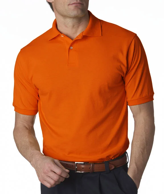 Men's long sleeve classic fit polo shirts with embroidered logosTwo - Button Men Polo with a Traditional and Stylish Design437 - Jerzees Adult SpotShield™ Jersey Polo Shirt | Burnt Orange Men's long sleeve classic fit polo shirts with embroidered logosTwo - Button Men Polo with a Traditional and Stylish Design437 - Jerzees Adult SpotShield™ Jersey Polo Shirt | Burnt Orange
