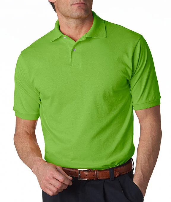 Men's high - collar polo shirts with a modern twistMen Polo with a UV - Protection Feature for Outdoor Sports437 - Jerzees Adult SpotShield™ Jersey Polo Shirt | Kiwi