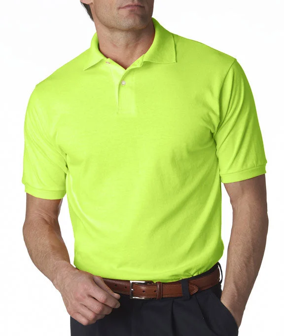 Men's stretchable athletic polo shirts for fitness workoutsMen Polo with a Contrast - Color Collar and Cuffs437 - Jerzees Adult SpotShield™ Jersey Polo Shirt | Safety Green Men's stretchable athletic polo shirts for fitness workoutsMen Polo with a Contrast - Color Collar and Cuffs437 - Jerzees Adult SpotShield™ Jersey Polo Shirt | Safety Green