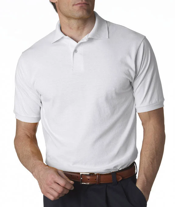 Men's breathable cotton blend polo shirts for summer outingsThree - Button Men Polo for a More Formal and Sophisticated Look437 - Jerzees Adult SpotShield™ Jersey Polo Shirt | White Men's breathable cotton blend polo shirts for summer outingsThree - Button Men Polo for a More Formal and Sophisticated Look437 - Jerzees Adult SpotShield™ Jersey Polo Shirt | White