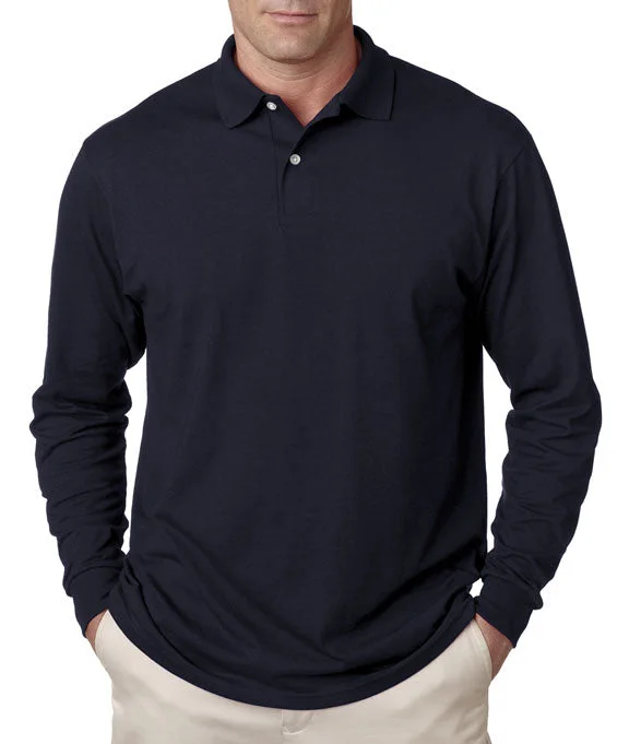 Men's stretchable athletic polo shirts for fitness workoutsMen Polo with a Contrast - Color Collar and Cuffs437L - Jerzees Adult SpotShield™ Long-Sleeve Jersey Polo Shirt | J Navy Men's stretchable athletic polo shirts for fitness workoutsMen Polo with a Contrast - Color Collar and Cuffs437L - Jerzees Adult SpotShield™ Long-Sleeve Jersey Polo Shirt | J Navy