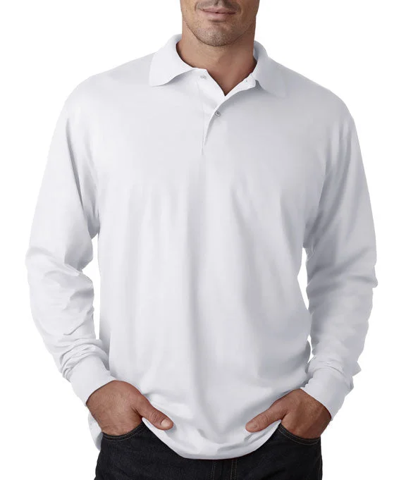 Men's lightweight performance polo shirts for tennis matchesCollar - Stand Men Polo for a Neat and Tidy Appearance437L - Jerzees Adult SpotShield™ Long-Sleeve Jersey Polo Shirt | White Men's lightweight performance polo shirts for tennis matchesCollar - Stand Men Polo for a Neat and Tidy Appearance437L - Jerzees Adult SpotShield™ Long-Sleeve Jersey Polo Shirt | White