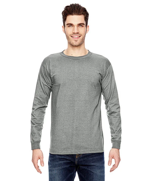 Men's long sleeve tartan pattern shirts for a traditional Scottish lookMen Polo with a Moisture - Transfer Technology for Dry and Comfortable Wear6100 - Bayside Adult Long-Sleeve T-Shirt | Dark Ash