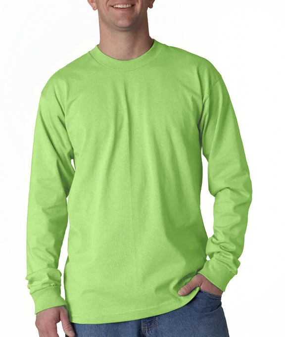 Men's long sleeve silk shirts in vibrant colors for a night outMen Polo with a Color - Blocked Design for a Bold Fashion Statement6100 - Bayside Adult Long-Sleeve T-Shirt | Lime Men's long sleeve silk shirts in vibrant colors for a night outMen Polo with a Color - Blocked Design for a Bold Fashion Statement6100 - Bayside Adult Long-Sleeve T-Shirt | Lime