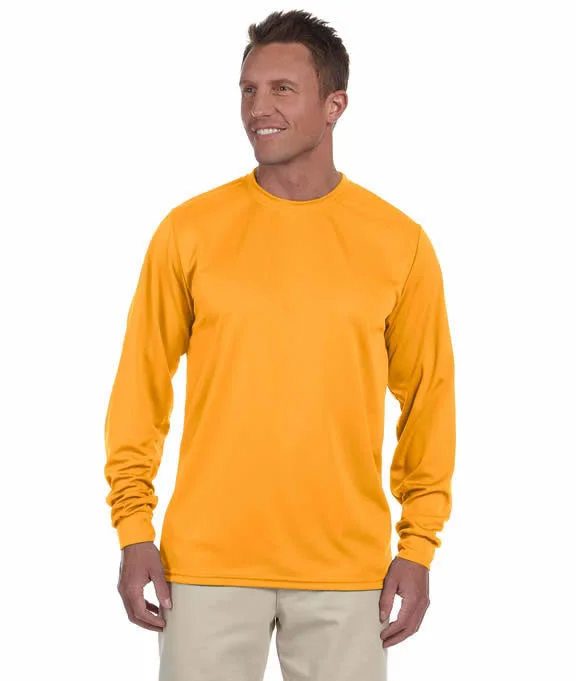Men's anti - wrinkle long sleeve travel shirts for hassle - free tripsMen Polo with a Vent at the Sides for Better Breathability788 - Augusta Sportswear 100% Polyester Moisture Wicking Long-Sleeve T-Shirt | Gold Men's anti - wrinkle long sleeve travel shirts for hassle - free tripsMen Polo with a Vent at the Sides for Better Breathability788 - Augusta Sportswear 100% Polyester Moisture Wicking Long-Sleeve T-Shirt | Gold