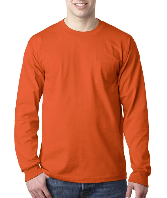 Men's long sleeve thermal shirts with thumbholes for extra warmthMen Polo with a Recycled - Material Option for an Eco - Friendly Choice8100 - Bayside Adult Long-Sleeve T-Shirt w/ Pocket | Bright Orange Men's long sleeve thermal shirts with thumbholes for extra warmthMen Polo with a Recycled - Material Option for an Eco - Friendly Choice8100 - Bayside Adult Long-Sleeve T-Shirt w/ Pocket | Bright Orange