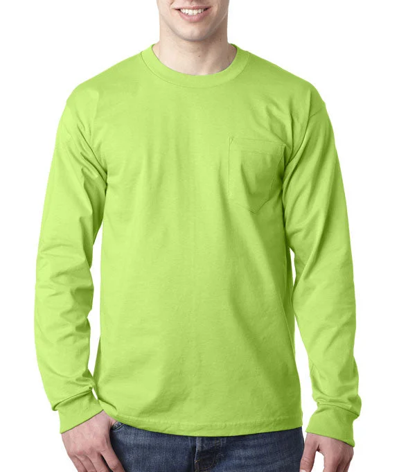 Men's long sleeve fleece - lined shirts for extreme cold weatherMen Polo with a Ribbed Cuff for a Neat and Tidy Finish8100 - Bayside Adult Long-Sleeve T-Shirt w/ Pocket | Lime Men's long sleeve fleece - lined shirts for extreme cold weatherMen Polo with a Ribbed Cuff for a Neat and Tidy Finish8100 - Bayside Adult Long-Sleeve T-Shirt w/ Pocket | Lime