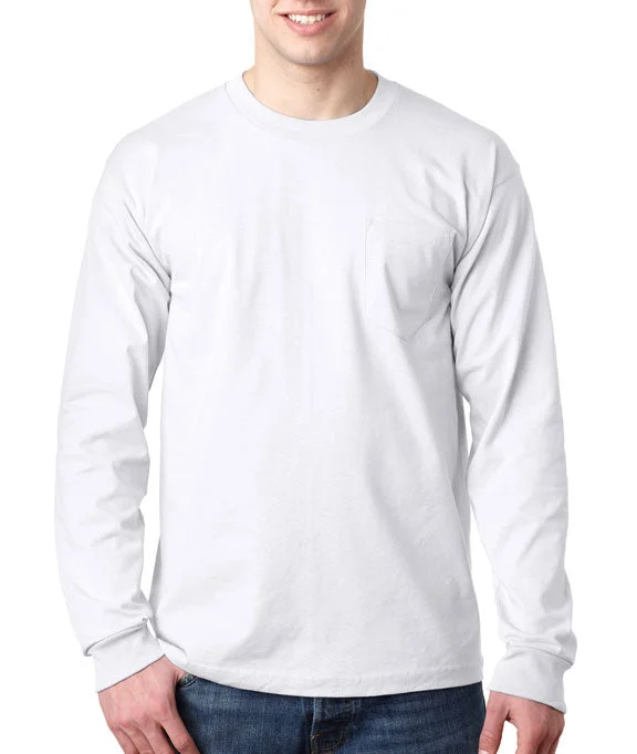 Men's long sleeve silk shirts in vibrant colors for a night outMen Polo with a Color - Blocked Design for a Bold Fashion Statement8100 - Bayside Adult Long-Sleeve T-Shirt w/ Pocket | White Men's long sleeve silk shirts in vibrant colors for a night outMen Polo with a Color - Blocked Design for a Bold Fashion Statement8100 - Bayside Adult Long-Sleeve T-Shirt w/ Pocket | White