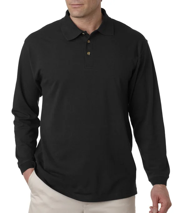 Men's slim fit short sleeve polo shirts with contrast collarsPique - Fabric Men Polo for a Textured and Classic Look8532 - UltraClub Adult Long-Sleeve Classic Piqué Polo Shirt | Black Men's slim fit short sleeve polo shirts with contrast collarsPique - Fabric Men Polo for a Textured and Classic Look8532 - UltraClub Adult Long-Sleeve Classic Piqué Polo Shirt | Black